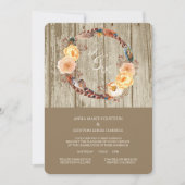 Invitation Mariage de plume de plume de bois rustique (Devant)