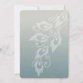 Invitation Mariage de plume Peacock bleu (Dos)