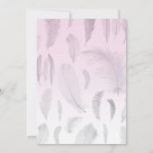 Invitation Mariage de plume rose gris (Dos)