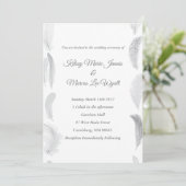 Invitation Mariage de plume rose gris (Debout devant)