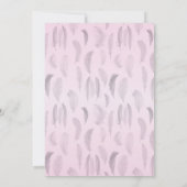 Invitation Mariage de plume rose gris (Dos)