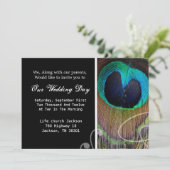 Invitation Mariage de plumes de paon (Debout devant)