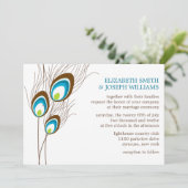 Invitation Mariage de plumes de paquetage Turquoise (Debout devant)