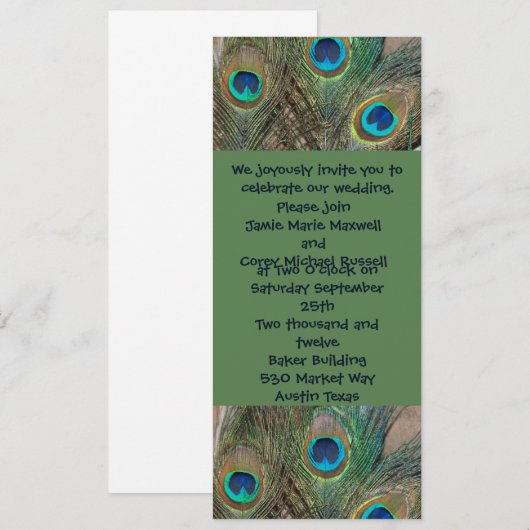 Invitation Mariage de plumes de roche (Devant / Derrière)