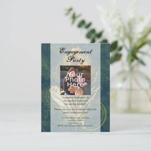 Invitation Mariage de plumes Peacock (Debout devant)