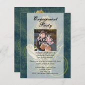 Invitation Mariage de plumes Peacock (Devant / Derrière)