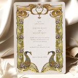 Invitation Mariage de plumes Peacock Art Nouveau vintage<br><div class="desc">Découvrez l'élégance intemporelle de l'époque Art Nouveau avec cette suite de faire-part de mariage sophistiquée, présentant un motif stylisé en plumes de paon qui capture le coeur du mouvement artistique du début du XXe siècle. De riches teintes dorées, rehaussées de bleu turquoise et de bronze, ornent le design complexe, qui...</div>