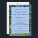 Invitation Mariage de plumes Peacock Bleu & Or<br><div class="desc">Élevez votre style et bienvenue à vos invités mariages avec notre luxueux Faire-part de mariage en plumes Peacock Bleu & Or. Ce design exquis mêle la beauté vibrante des plumes de paon colorées, l'élégance intemporelle de la nature et un arrière - plan bleu pâle pour le texte dans une police...</div>