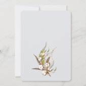 Invitation Mariage de plumes rustiques en coton (Dos)