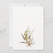 Invitation Mariage de plumes rustiques en coton (Dos)