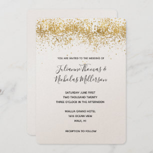 Invitation Mariage de points Confetti d'or Invite