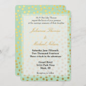 Invitation Mariage de points d'or de la monnaie chic (Devant / Derrière)