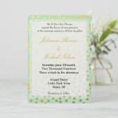 Invitation Mariage de points d'or de la monnaie chic (Debout devant)