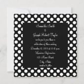 Invitation Mariage de points Polka noir et blanc (Devant)