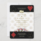 Invitation Mariage de poker de casino blanc luxe Vegas  (Devant)