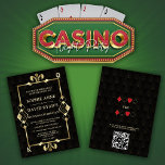 Invitation Mariage de poker Glamoureux Gold Casino Las Vegas<br><div class="desc">Unique Casino Royale et design de cartes à thème Art déco. Il présente un style art déco vintage, un cadre en faux or hollywoodien des années 1920 avec Fleur-de-lis, Q et K sur deux coins (simulant des cartes à jouer), sur arrière - plan motif Art déco noir or. Des termes...</div>