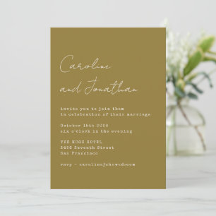 Invitation Mariage de police de script minimaliste de machine