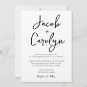 Invitation Mariage de police manuscrit Boho rustique (Devant)