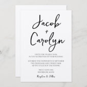 Invitation Mariage de police manuscrit Boho rustique (Devant / Derrière)