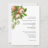 Invitation mariage de pommes d'aquarelle rouge (Devant)