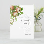 Invitation mariage de pommes d'aquarelle rouge (Debout devant)