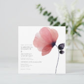 Invitation Mariage de Poppy à l'aquarelle minimaliste (Debout devant)