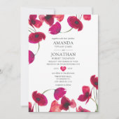 Invitation Mariage de Poppy Red Watercolor (Devant)