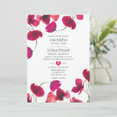 Invitation Mariage de Poppy Red Watercolor (Debout devant)
