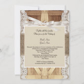 Invitation Mariage de porte rustique Beige Blanc dentelle Boi (Dos)