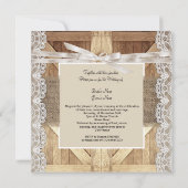 Invitation Mariage de porte rustique Beige Blanc dentelle Boi (Dos)