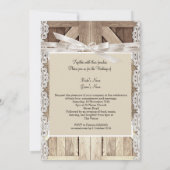 Invitation Mariage de porte rustique Lace Wood Burlap Écritur (Dos)