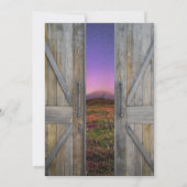 Invitation Mariage de portes de grange rustique (Dos)