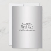 Invitation Mariage de post-ruban Lavender Purple Silver Broca (Dos)