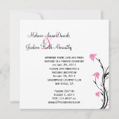 Invitation Mariage de poste blanc rose noir (Dos)