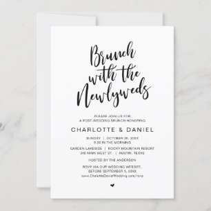 Invitation Mariage de poste, Brunch avec les jeunes mariés, E