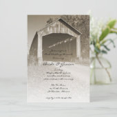 Invitation Mariage de poste de pont couvert rustique Brunch (Debout devant)