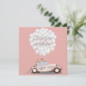 Invitation mariage de poste de voiture et de ballons "juste m (Debout devant)