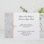 Invitation Mariage de poste rose gris blanc (Debout devant)