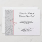 Invitation Mariage de poste rose gris blanc (Devant)