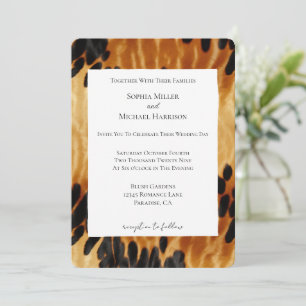 Invitation Mariage de Poster de animal de vache noire Brown o