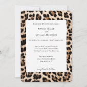 Invitation Mariage de Poster de animal Léopard Noir Brown (Devant)