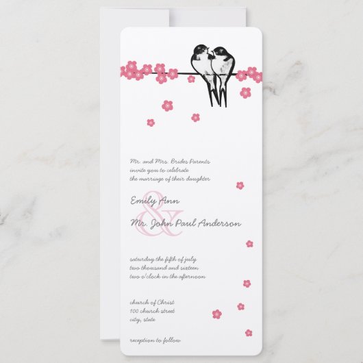 Invitation Mariage de poulet de la forêt enchantée en fleurs  (Devant)