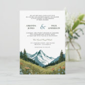Invitation Mariage de prairie de Fleur sauvage Boho (Debout devant)