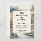 Invitation Mariage de prairie de montagne aquarelle (Devant)