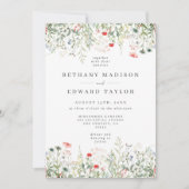 Invitation Mariage de prairie fleur sauvage (Devant)