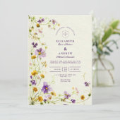 Invitation Mariage de prairie fleur sauvage (Debout devant)