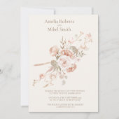 Invitation Mariage de prairie Fleur sauvage lunaire (Devant)