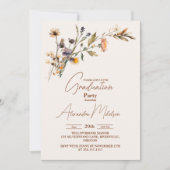 Invitation Mariage de prairie Fleur sauvage lunaire (Devant)