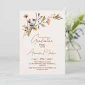 Invitation Mariage de prairie Fleur sauvage lunaire (Debout devant)
