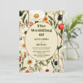 Invitation Mariage de prairie Fleur sauvage lunaire (Debout devant)